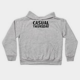 Casual Thursday Black Letters Kids Hoodie